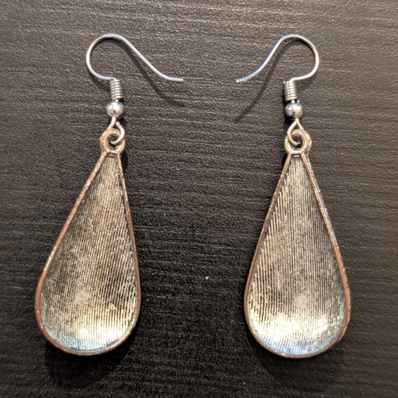 Costume Earring Lot, Set of 2, Silver Colored, Drop Dangling Earrings - Picture 5 of 5